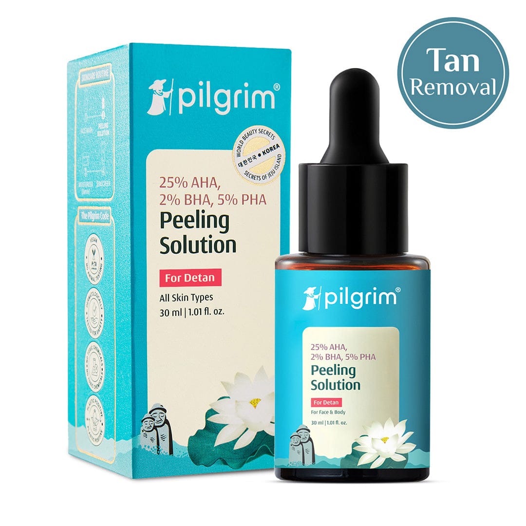 Pilgrim 25% AHA, 2% BHA, 5% PHA Peeling Solution For Detan Exfoliating Serum – 60ml